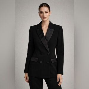 Women's Black Double-Breasted Blazer Coat Size 4